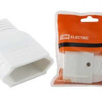 Штепсельное гнездо TDM б/з 10А з/ш под евровилку угловой вывод белый (30)