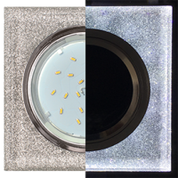 Ecola GX53 H4 LD5311 Glass Стекло Квадрат скошенный край с подсветкой  хром - серебряный блеск 38x12