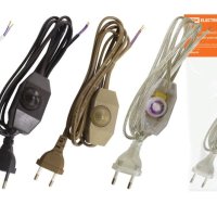 Шнур  плоской вилкой и светорегулятором TDM ШУ05С1 ШВВП 2х0,75 2м белый (80)