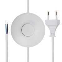 Шнур  с напольным выключателем Rexant 2.5м белый