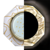 Ecola GX53 H4 LD5312 Glass Стекло 8-угольник с прямыми гранями с подсветкой золото - золото на белом 38x133 (к+)