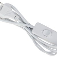 Шнур с переключателем-бра REXANT 1,8м ШВВП 2х0,5 белый (200)