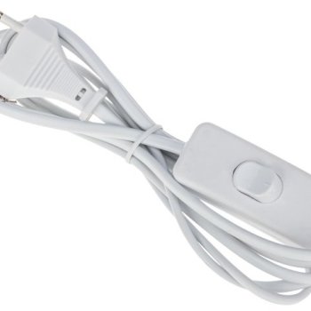 Шнур с переключателем-бра REXANT 1,8м ШВВП 2х0,5 белый (200)