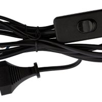 Шнур с переключателем-бра Rexant 1.8м ШВВП 2х0,75 черный (200)