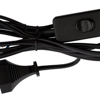 Шнур с переключателем-бра Rexant 1.8м ШВВП 2х0,75 черный (200)