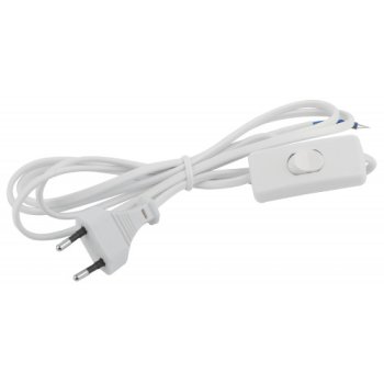 Шнур  с переключ.-бра Эра 1.8м белый (80)