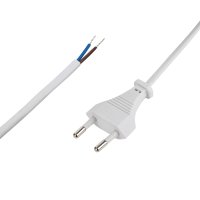 Шнур с вилкой Rexant 1,8м ШВВП 2х0,75 белый (200)