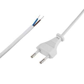 Шнур с вилкой Rexant 1,8м ШВВП 2х0,75 белый (200)