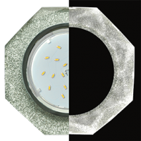 Ecola GX53 H4 LD5312 Glass Стекло 8-угольник с прямыми гранями с подсветкой хром - серебряный блеск 38x133 (к+)