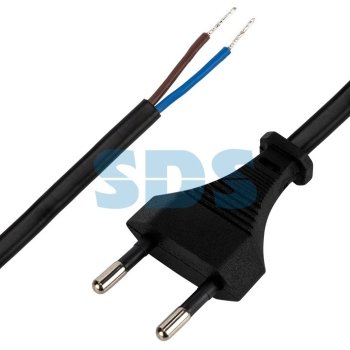 Шнур с вилкой Rexant 1,8м ШВВП 2х0,75 черный (200)