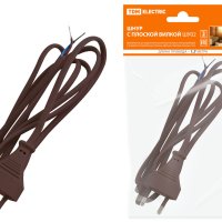 Шнур с вилкой TDM 1,7м коричневый (80)