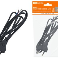 Шнур с вилкой TDM 1,7м черный (80)