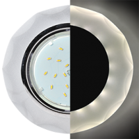 Ecola GX53 H4 LD5313 Glass Стекло Круг с вогнутыми гранями с подсветкой  хром - матовый 38x126 (к+)