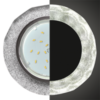 Ecola GX53 H4 LD5313 Glass Стекло Круг с вогнутыми гранями с подсветкой хром - серебряный блеск 38x126 (к+)