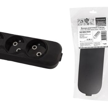 Колодка 3гн без заземления 10А чёрный Народная TDM (10)