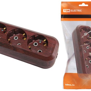 Колодка TDM 3гн 16А с заземлением бук (16)
