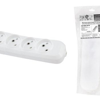 Колодка TDM 4гн 10А без заземления белый Народная (10)