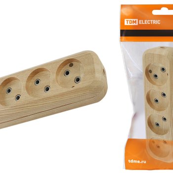 Колодка TDM 4гн 10А без заземления сосна (20)