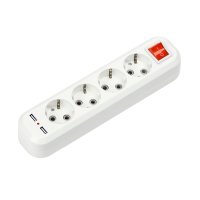 Колодка Inhome 4гн с/з выкл 2хUSB УЗ-4-GRAND (1/40)