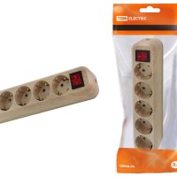 Колодка TDM 5гн 16А с/з выключатель сосна (8)