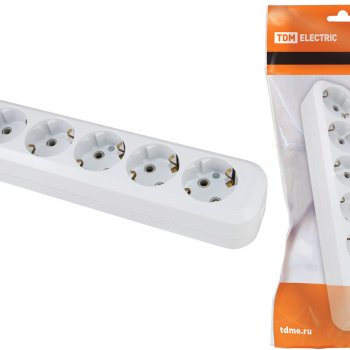 Колодка 6гн с заземлением 16А белый TDM (10)