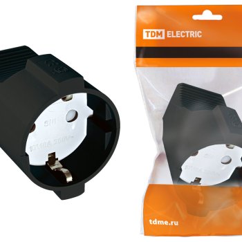 Штепсельное гнездо TDM с заземлением 16А чёрный (20)
