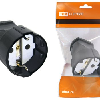 Штепсельное гнездо TDM с заземлением 16А чёрный (20)