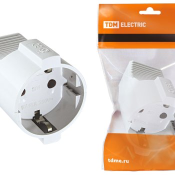Штепсельное гнездо TDM с заземлением шторки 16А белый (20)