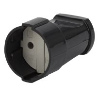 Штепсельное гнездо без заземления 10A черный Эра (24/384/4608)