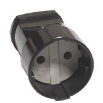 Штепсельное гнездо Универсал 10А без заземления чёрный (20)