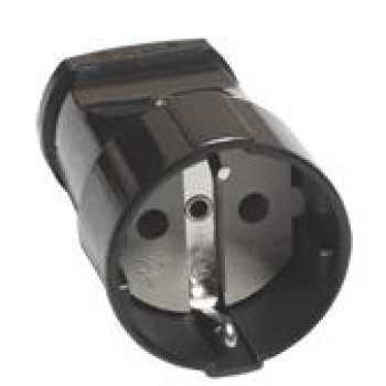 Штепсельное гнездо Универсал 16А с заземлением чёрный (20)