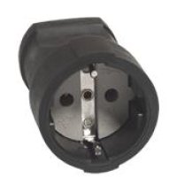 Штепсельное гнездо Универсал 16А с заземлением чёрный ПВХ (15)