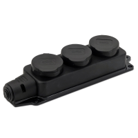 Розетка (колодка) каучуковая 3 гнезда 2P+PE 16A IP44 Omnyx (36)