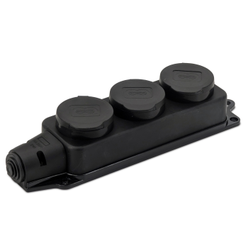 Розетка (колодка) каучуковая 3 гнезда 2P+PE 16A IP44 Omnyx (36)