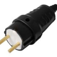 Вилка каучук Светоприбор прямая без заземления 6А (48)