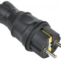 Вилка каучук Generica прямая с/з IP44 16А (320)