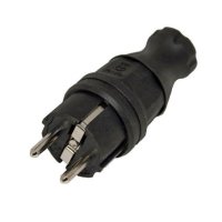 Вилка каучук IEK прямая с заземлением IP44 16А Омега ВБп3-1-0м (30/180)