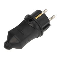 Вилка каучук Proconnect прямая с заземлением IP44 16А
