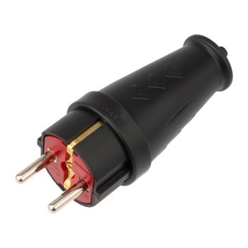 Вилка каучук Rexant Compact прямая с заземлением IP44 16А (20)