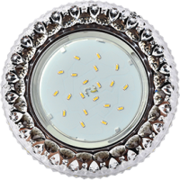 Светильник Ecola GX53 H4 LD7009 Светильник встр. искристый с подсветкой "Кристалл" Прозрачный и Черный / Хром