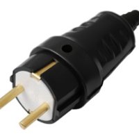 Вилка каучук Светоприбор прямая с заземлением 16А (48)