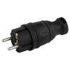 Вилка каучук Эра прямая с/з 16А черный IP44 (30)