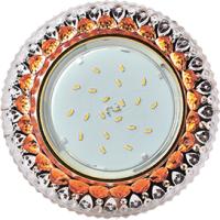 Светильник Ecola GX53 H4 LD7009 встр. искристый с подсветкой "Кристалл" Прозрачный и Янтарь / Золото