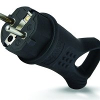 Вилка каучук Универсал угловая кольцо с заземлением 16А (40)