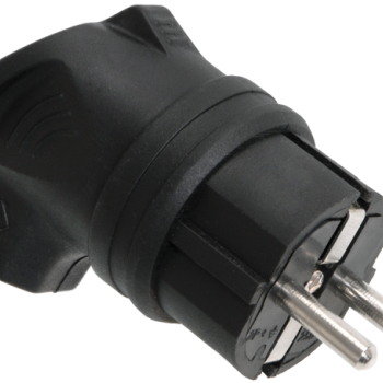 Вилка каучук IEK угловая с заземлением IP44 16А Омега ВБу3-1-0м (30/180)