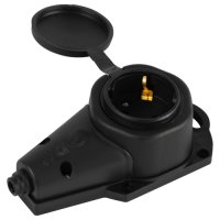 Розетка (колодка) каучуковая 1 гнездо 2P+PE 16A IP44 черный Эра Россия (110)