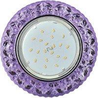 Светильник Ecola GX53 H4 LD7040 Светильник встр. искристый с подсветкой "Бабочки" Сиреневый / Хром 35x125 (к+)