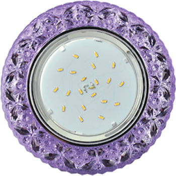 Светильник Ecola GX53 H4 LD7040 Светильник встр. искристый с подсветкой "Бабочки" Сиреневый / Хром 35x125 (к+)