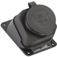 Розетка каучук IEK угловая 1гнездо IP44 РБу13-1-0м Омега (30)