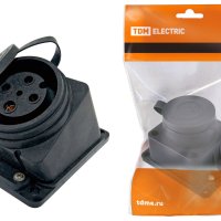 Розетка (колодка) каучуковая 1 гнездо 3P+PE 32А IP44 380В TDM (10)